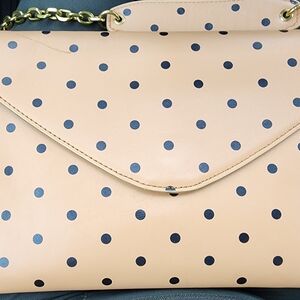J. Crew Tan and Black Polka Dot Shoulder Bag